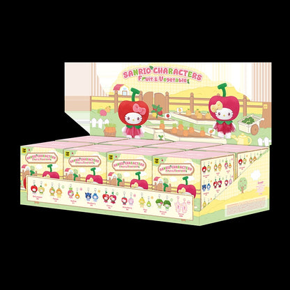 TOP TOY! Sanrio Characters Fruit & Vegetables Mini Plush Charm Series (2 plush) - Blind Box Asst (8 pcs full Set) - 2304340110107