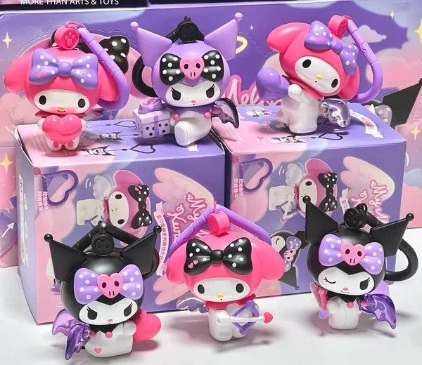 MOETCH - Kuromi & My Melody Trainee Cupid Series Cute Movable Toy  Blind Box (Box of 6)- 24MDL-003