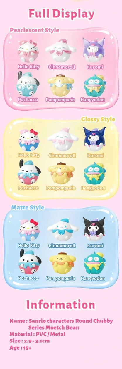 MOETCH - Sanrio characters Round Chubby Series Moetch Bean Blind Bag (Box of 18)- 25MQD-018