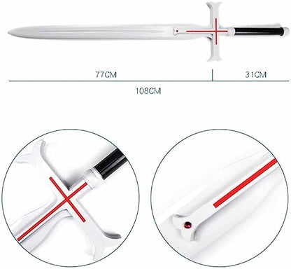 Wooden 42" Fantasy Red Cross Sword - T3033