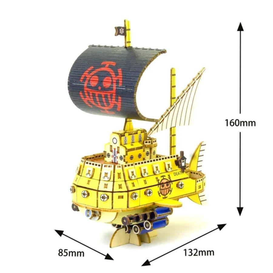 3D Art Puzzle: WA-GU-MI One Piece Wooden Trafalgar Law Polar Tang Submarine- A25213