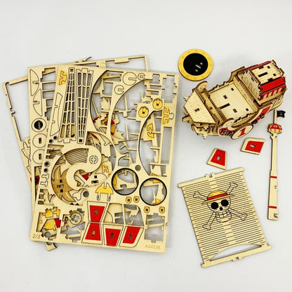 3D Art Puzzle: WA-GU-MI One Piece Wooden One Piece Thousand Sunny Ship- A25220