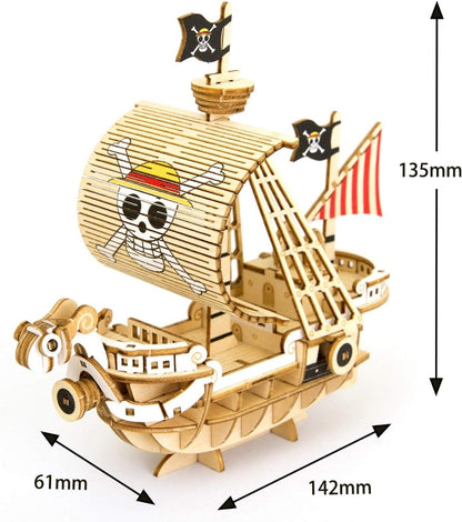 3D Art Puzzle: WA-GU-MI One Piece Wooden One Piece Going Merry Ship- A25237