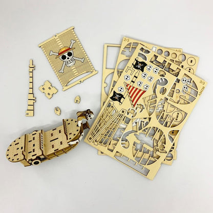 3D Art Puzzle: WA-GU-MI One Piece Wooden One Piece Going Merry Ship- A25237