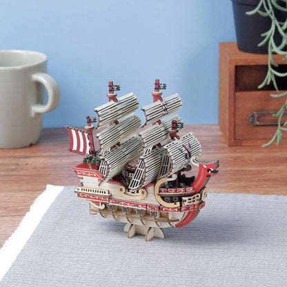 3D Art Puzzle: WA-GU-MI One Piece Wooden One Piece Red Force Ship- A25244