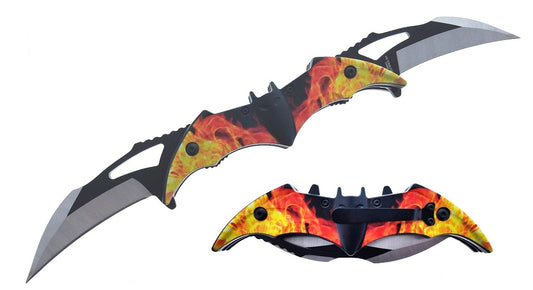 3.5" Blade On Each Side. Bat Spring Assisted Pocket Knife - FD1097FR