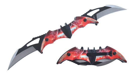 3.5" Blade On Each Side. Bat Spring Assisted Pocket Knife - FD1097RL