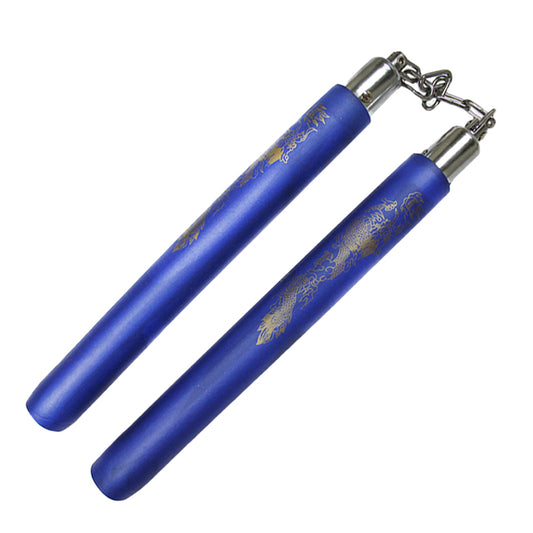 12" Blue Dragon Foam Nunchucks w/ Metal Chain - FNC232BL