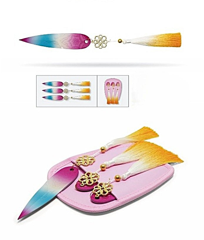 Metal 6" Fantasy Pink Demon Hunter 3-piece Set Throwers - FS365