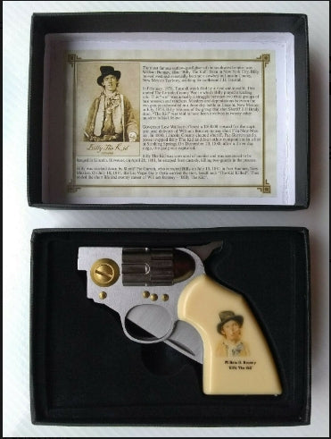 8" Billy the Kid Photo on Handle Gun Style Folding Knife - KB309B-2