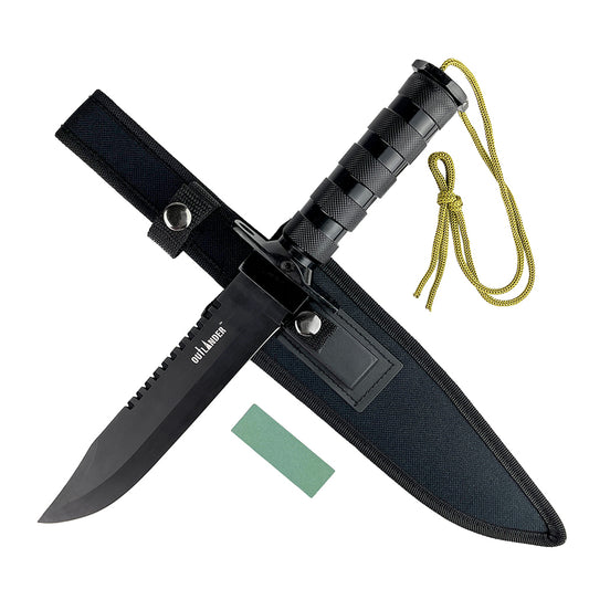 Outlander 9" Black Blade Hunting Knife - KC8226BK