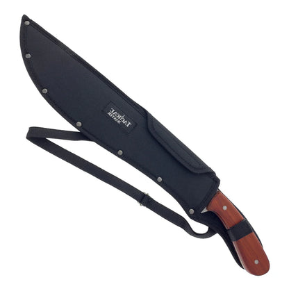 19" Wood Handle Hunting Machete Blade - KM033