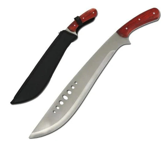 19" Wood Handle Hunting Machete Blade - KM033