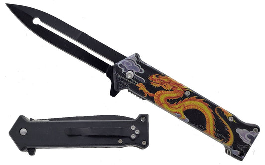 8" Fire Dragon Spring assisted knife - KS1024DG-1