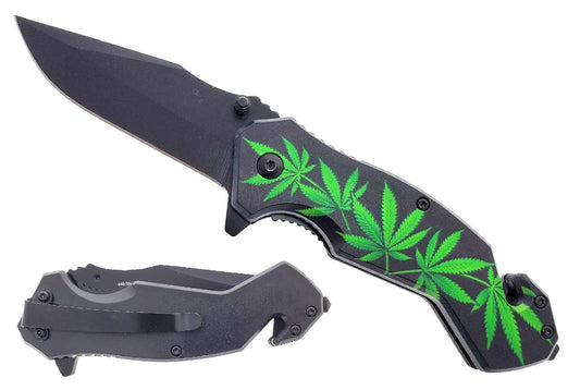 8" Marijuana Spring Assisted Knife - KS1031MA2