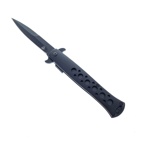 Falcon 9" Overall Metal Spring Assisted Knife With Black Coating - KS1109BK