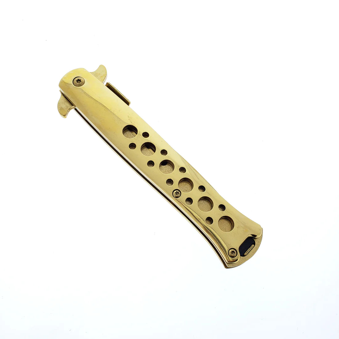 Falcon 9" Overall Metal Spring Assisted Knife With Gold Coating - KS1109GD