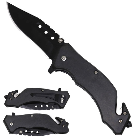 6.25" black Blade Spring Assisted Knife - KS1209BK