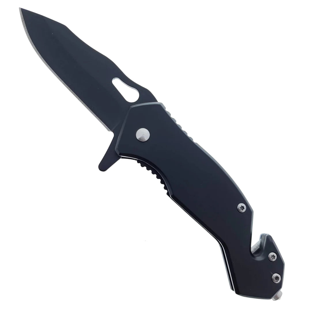 Black Spring Assisted Knife w/Cutter and Breaker - KS1379BK