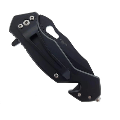 Black Spring Assisted Knife w/Cutter and Breaker - KS1379BK