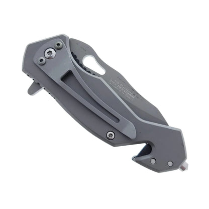 Falcon 6.25" Overall Length Gray Spring Assisted Knife w/ Belt Clip - KS1379GY