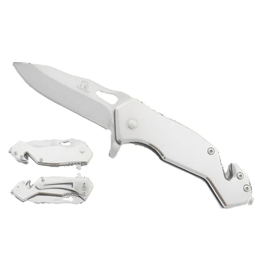 Falcon 6.25" Silver Stainless Blade Spring Assisted Knife - KS1379SL