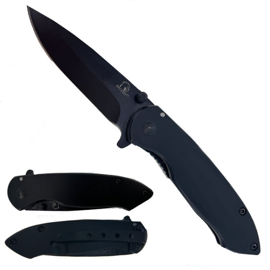 6 1/2" black Blade Spring Assisted Knife - KS1380BK