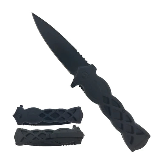 Falcon 8.25" Overall Black Semi-Automatic Folding Knife - KS1645BK