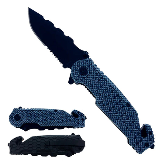 8.25" Spring Assisted Pocket Knife Carbon Fiber Handle - KS1699CB