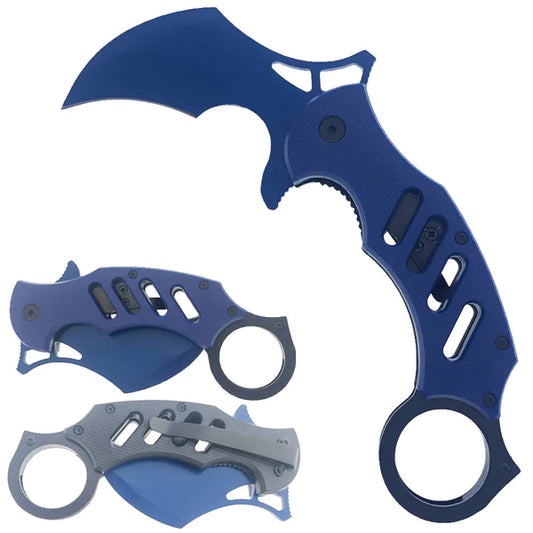 8" Karambit Knife Blue Handle - KS1747BL