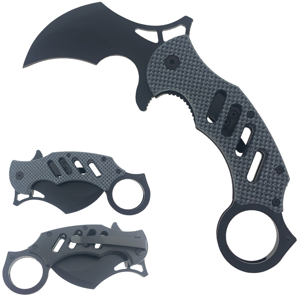 8" Karambit Knife Black Handle - KS1747CB