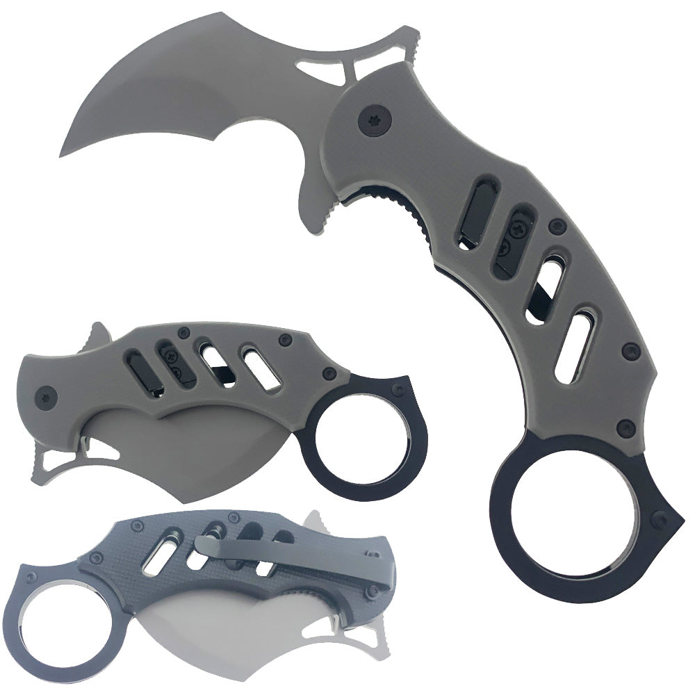 8" Karambit Knife Gray Handle - KS1747GY