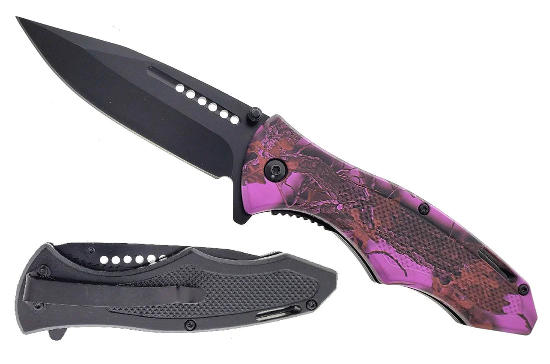 7.75" Overall Purple Spring Assisted Knife - KS1973PF