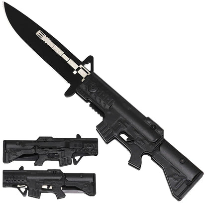 8.25" Black Gun Style Folding Knife – KS2015BK