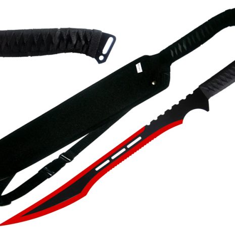 27.25″ Tactical Machete 19.5″ Red/Black Serrated Blade - SF2120RD