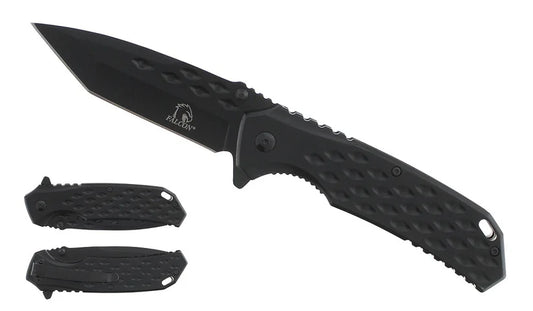 Falcon 7" Black Spring Assisted Pocket Knife - KS2374BK