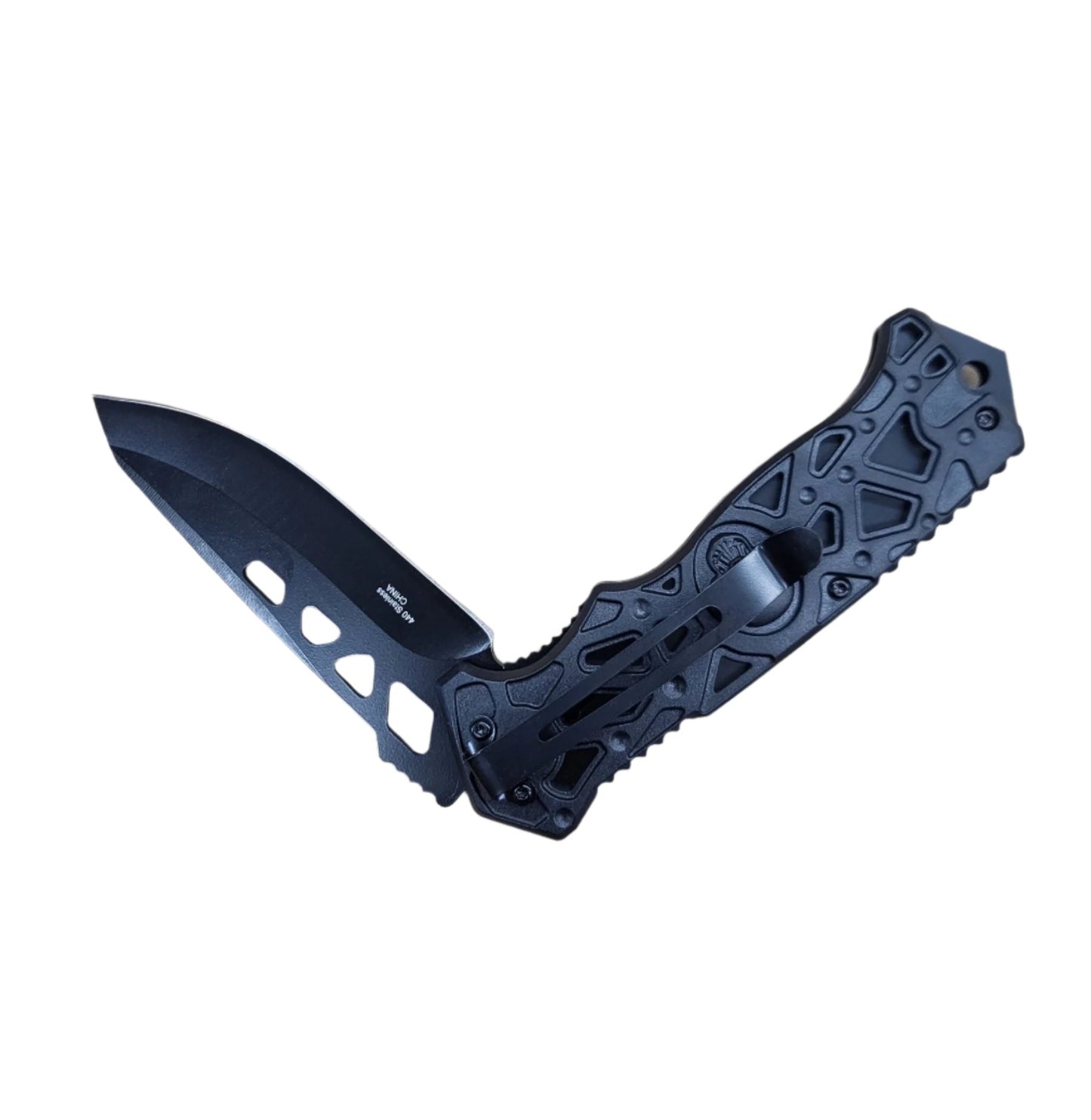 8.5" Spring Assisted Knife flag Thunder Skull - KS2451UF