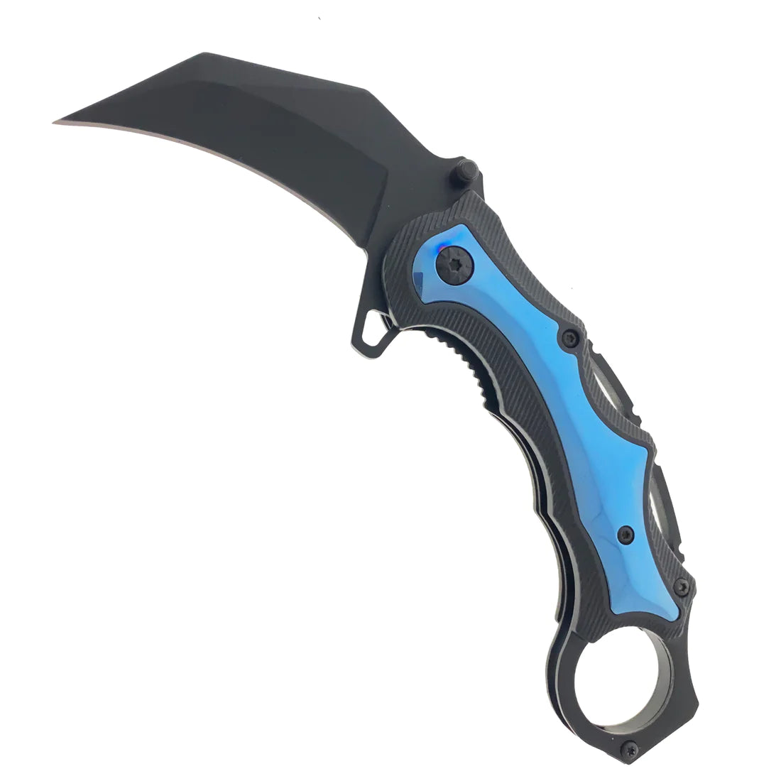 7" Blue Spring Assisted Karambit Blue ABS handle - KS2627BL