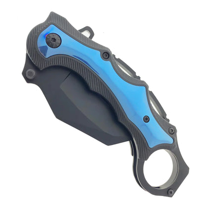 7" Blue Spring Assisted Karambit Blue ABS handle - KS2627BL