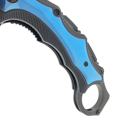 7" Blue Spring Assisted Karambit Blue ABS handle - KS2627BL