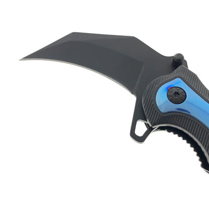 7" Blue Spring Assisted Karambit Blue ABS handle - KS2627BL