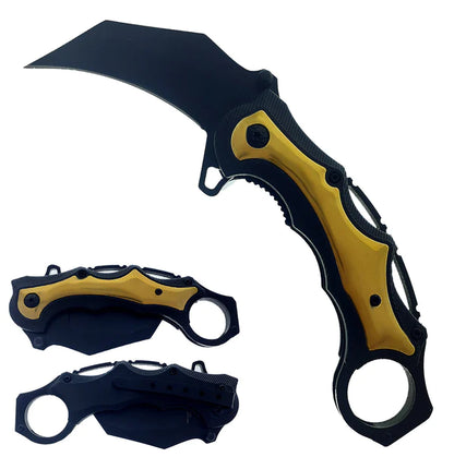 7" Gold Spring Assisted Karambit Gold ABS handle - KS2627GD