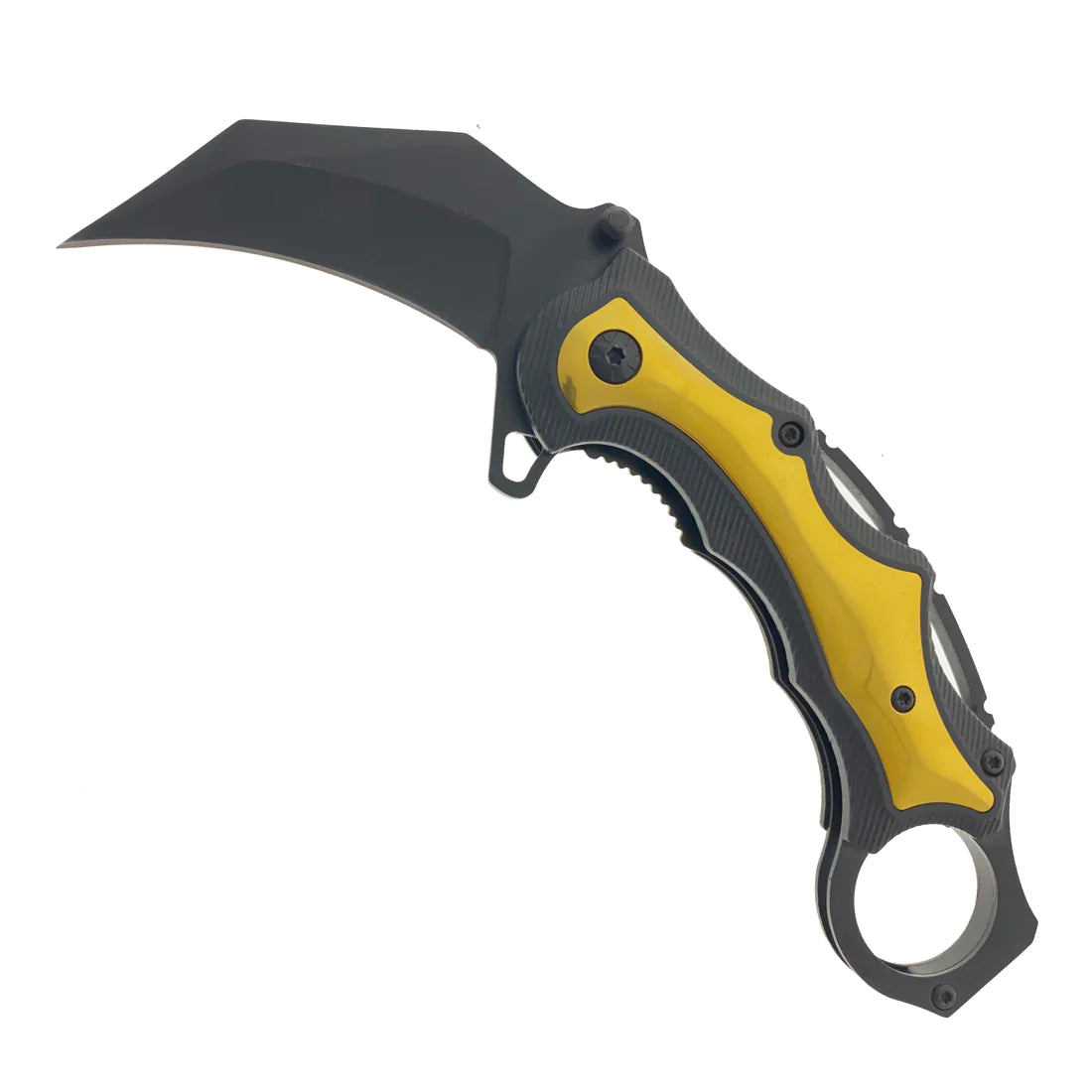 7" Gold Spring Assisted Karambit Gold ABS handle - KS2627GD