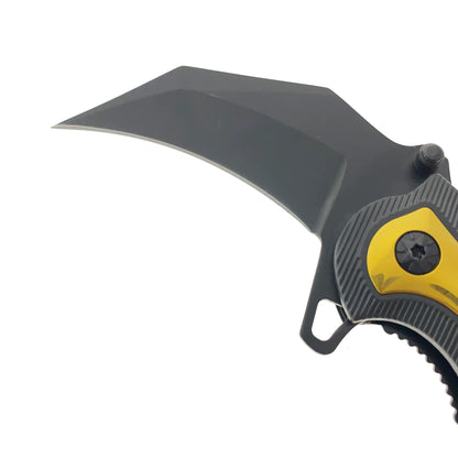 7" Gold Spring Assisted Karambit Gold ABS handle - KS2627GD