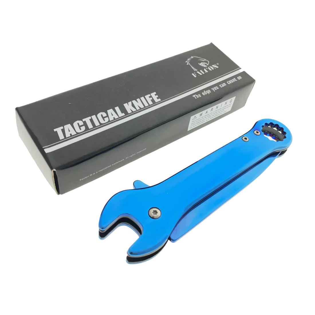 Falcon 7.75" Blue Spring Assisted Knife with 12 mm Wrench Function - KS3096BL