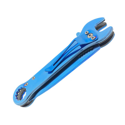 Falcon 7.75" Blue Spring Assisted Knife with 12 mm Wrench Function - KS3096BL