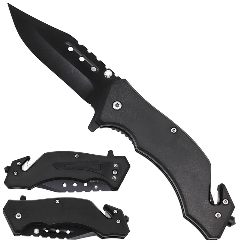 7.75" Spring Assisted Pocket Black Knife - KS31309BK