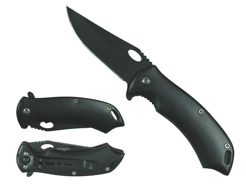 6.5" Black Overall Spring Assisted Knife - KS3137BK