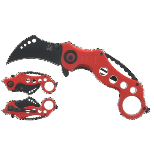 Falcon 7 1/2" Overall Red Handle Folding Knife - KS3293RD