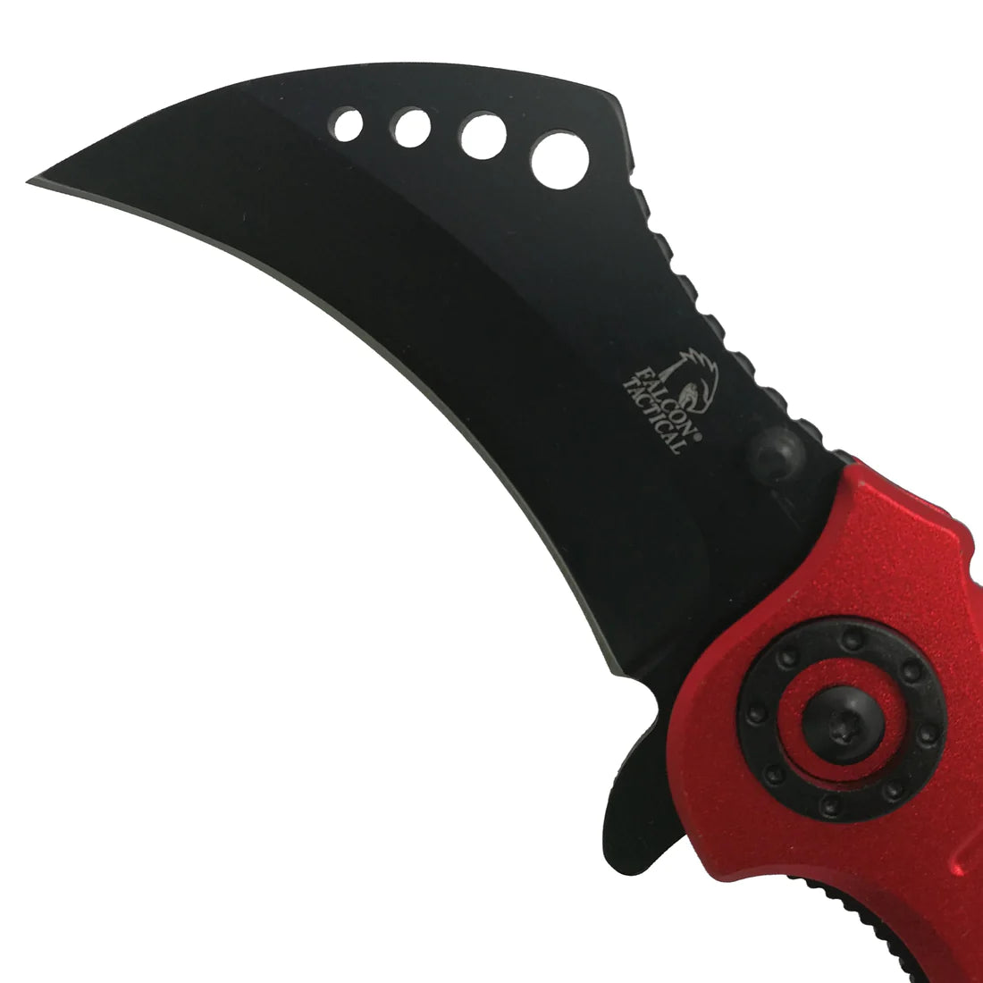 Falcon 7 1/2" Overall Red Handle Folding Knife - KS3293RD